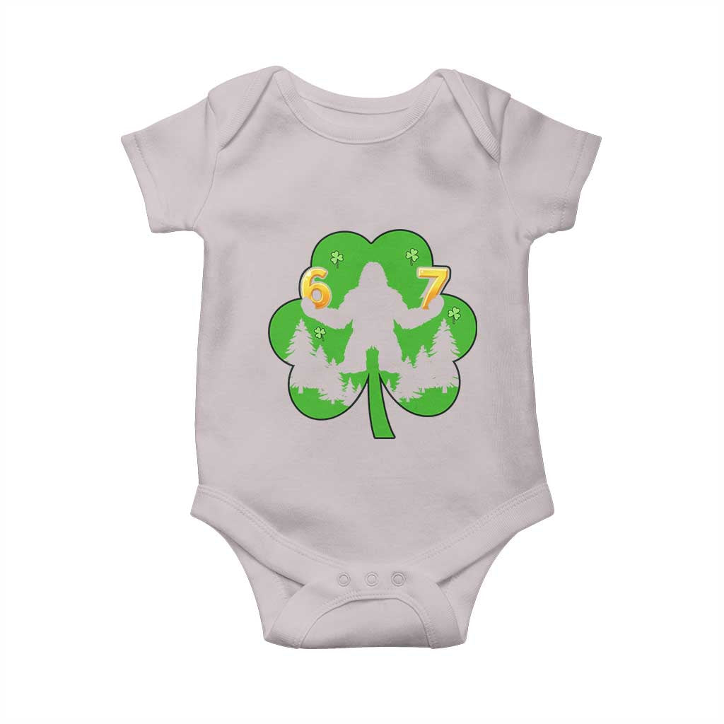 St Patricks Day Bigfoot Shamrock Baby Onesie Six Seven Meme