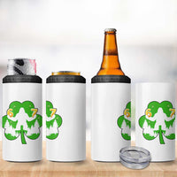 St Patricks Day Bigfoot Shamrock 4 in 1 Can Cooler Tumbler Six Seven Meme