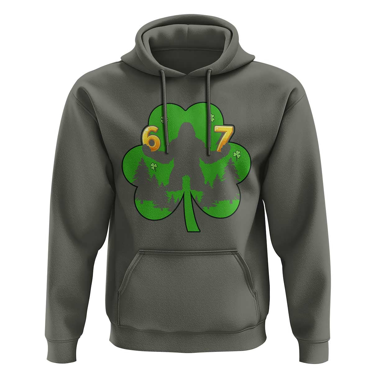 St Patricks Day Bigfoot Shamrock Hoodie Six Seven Meme