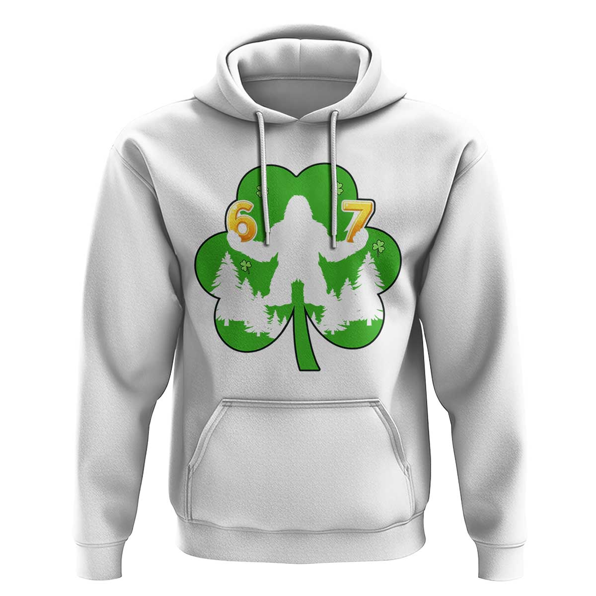 St Patricks Day Bigfoot Shamrock Hoodie Six Seven Meme