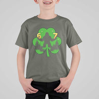 St Patricks Day Bigfoot Shamrock T Shirt For Kid Six Seven Meme