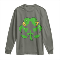 St Patricks Day Bigfoot Shamrock Long Sleeve Shirt Six Seven Meme
