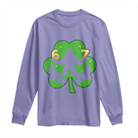 St Patricks Day Bigfoot Shamrock Long Sleeve Shirt Six Seven Meme