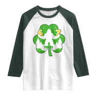 St Patricks Day Bigfoot Shamrock Raglan Shirt Six Seven Meme