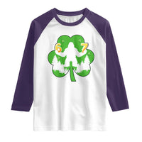 St Patricks Day Bigfoot Shamrock Raglan Shirt Six Seven Meme