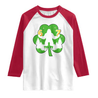 St Patricks Day Bigfoot Shamrock Raglan Shirt Six Seven Meme