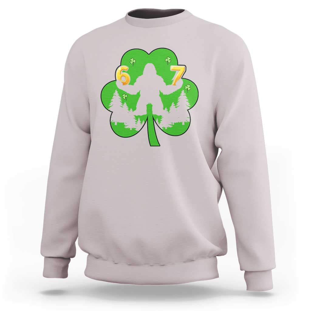 St Patricks Day Bigfoot Shamrock Sweatshirt Six Seven Meme