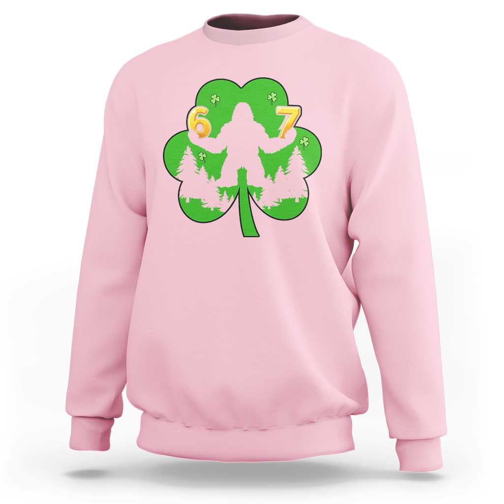 St Patricks Day Bigfoot Shamrock Sweatshirt Six Seven Meme