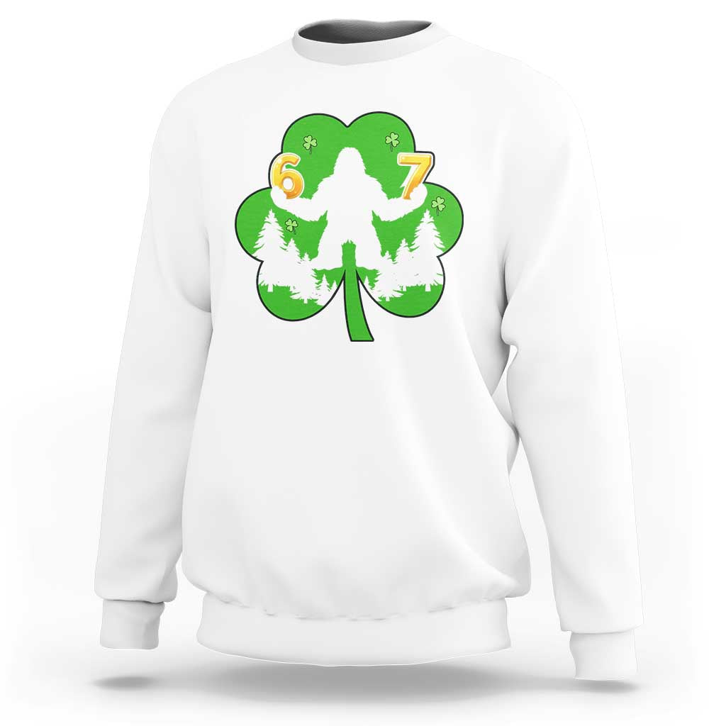 St Patricks Day Bigfoot Shamrock Sweatshirt Six Seven Meme