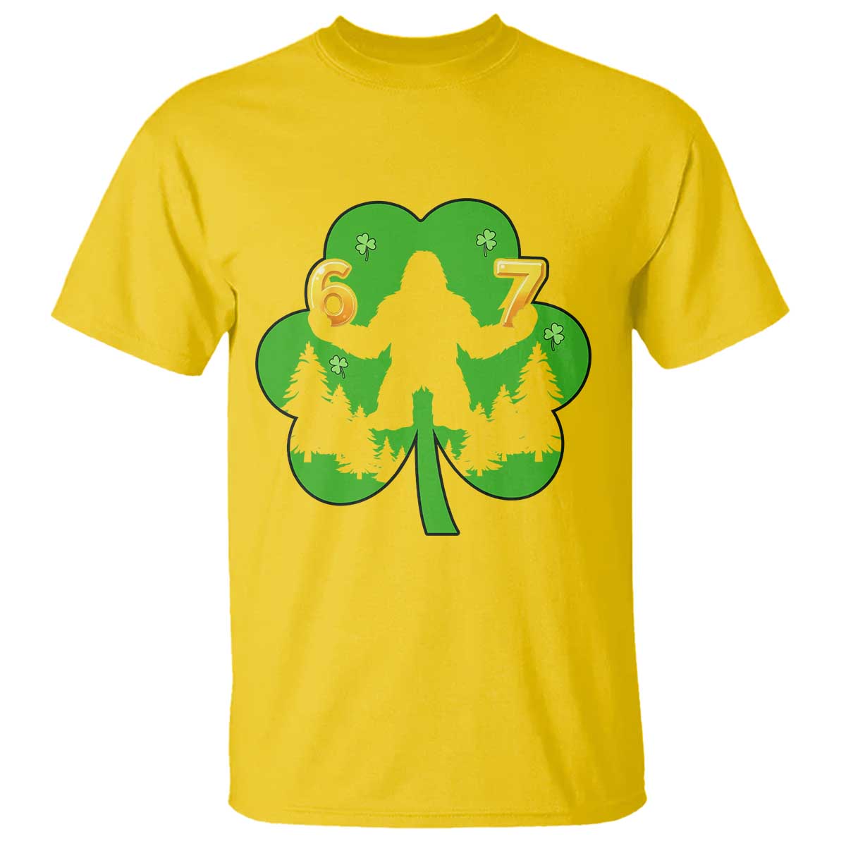 St Patricks Day Bigfoot Shamrock T Shirt Six Seven Meme