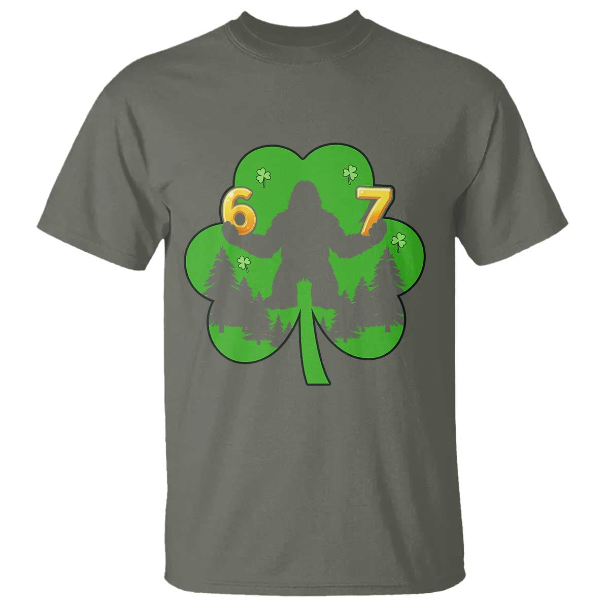 St Patricks Day Bigfoot Shamrock T Shirt Six Seven Meme