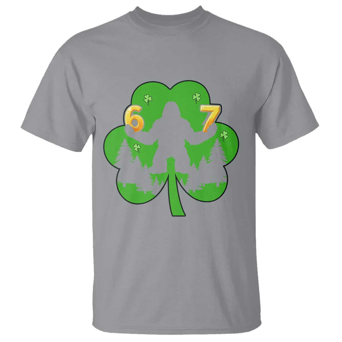 St Patricks Day Bigfoot Shamrock T Shirt Six Seven Meme