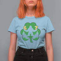 St Patricks Day Bigfoot Shamrock T Shirt For Women Six Seven Meme