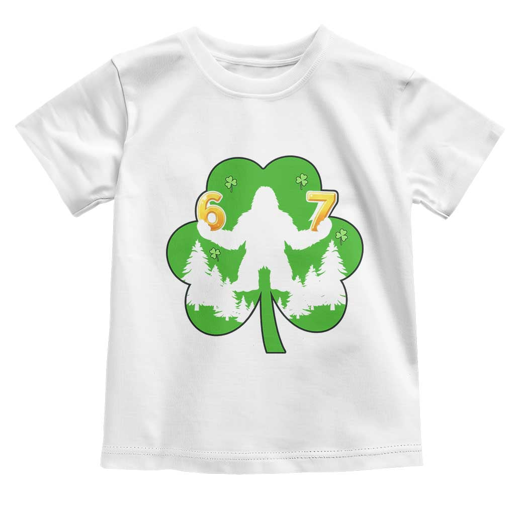 St Patricks Day Bigfoot Shamrock Toddler T Shirt Six Seven Meme
