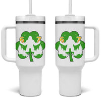 St Patricks Day Bigfoot Shamrock Tumbler With Handle Six Seven Meme