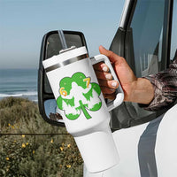 St Patricks Day Bigfoot Shamrock Tumbler With Handle Six Seven Meme
