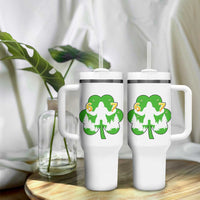 St Patricks Day Bigfoot Shamrock Tumbler With Handle Six Seven Meme