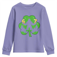 St Patricks Day Bigfoot Shamrock Youth Sweatshirt Six Seven Meme