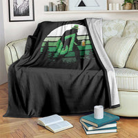 Funny St Patricks Bigfoot Says Six Seven Throw Blanket Gen Z Irish Gift