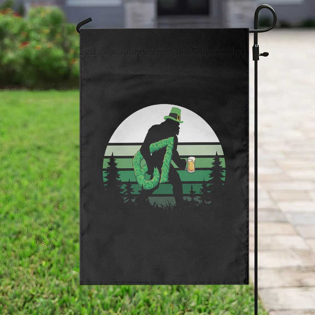 Funny St Patricks Bigfoot Says Six Seven Garden Flag Gen Z Irish Gift