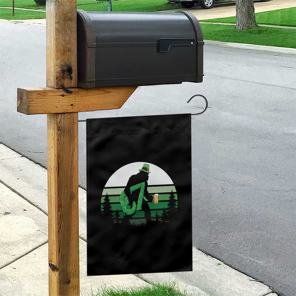 Funny St Patricks Bigfoot Says Six Seven Garden Flag Gen Z Irish Gift