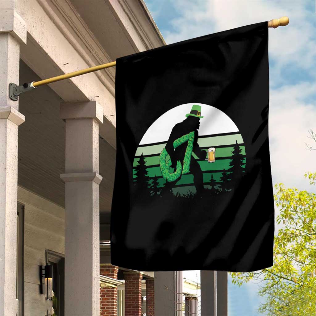 Funny St Patricks Bigfoot Says Six Seven Garden Flag Gen Z Irish Gift