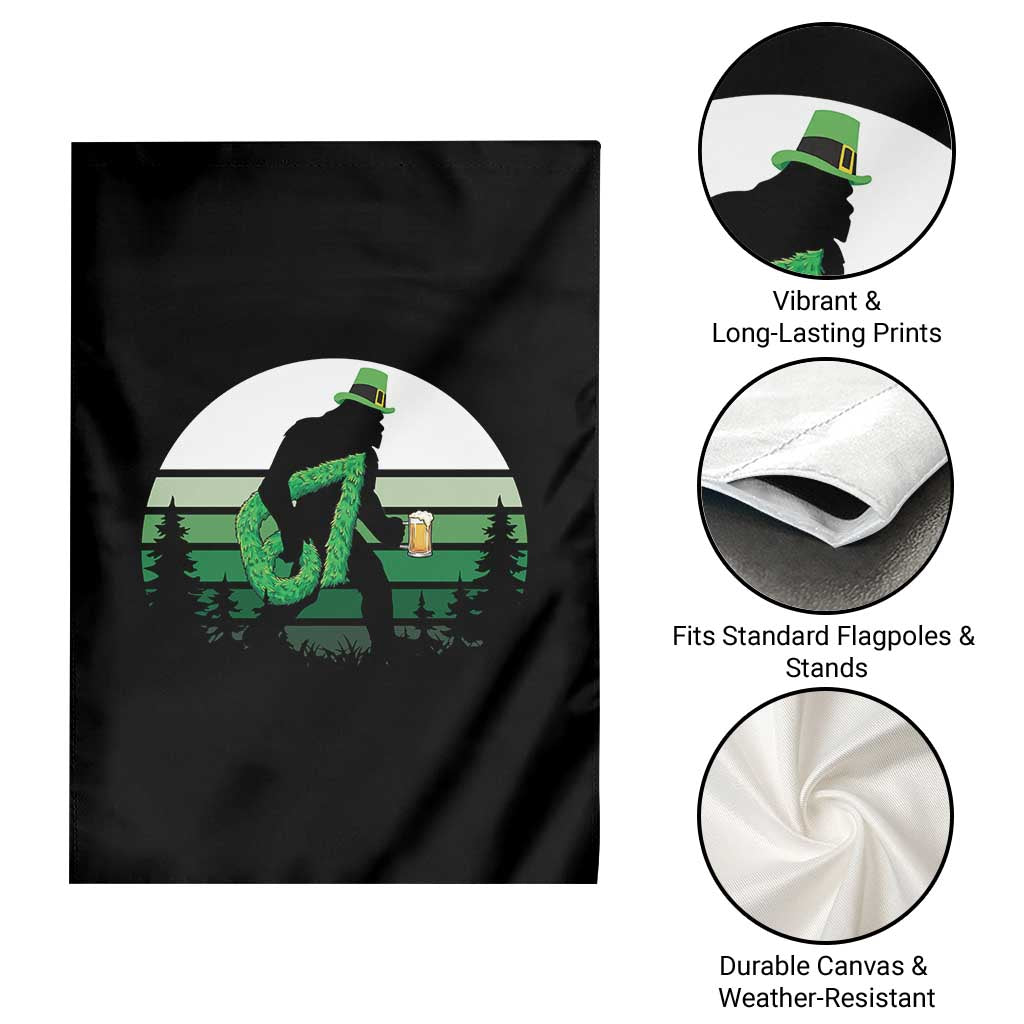 Funny St Patricks Bigfoot Says Six Seven Garden Flag Gen Z Irish Gift