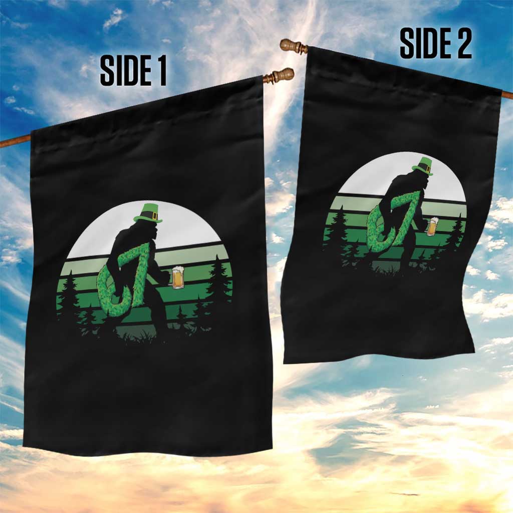 Funny St Patricks Bigfoot Says Six Seven Garden Flag Gen Z Irish Gift