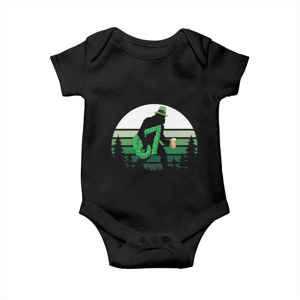 Funny St Patricks Bigfoot Says Six Seven Baby Onesie Gen Z Irish Gift
