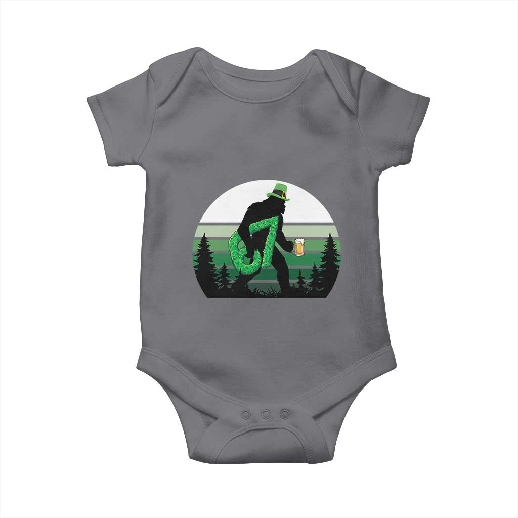 Funny St Patricks Bigfoot Says Six Seven Baby Onesie Gen Z Irish Gift