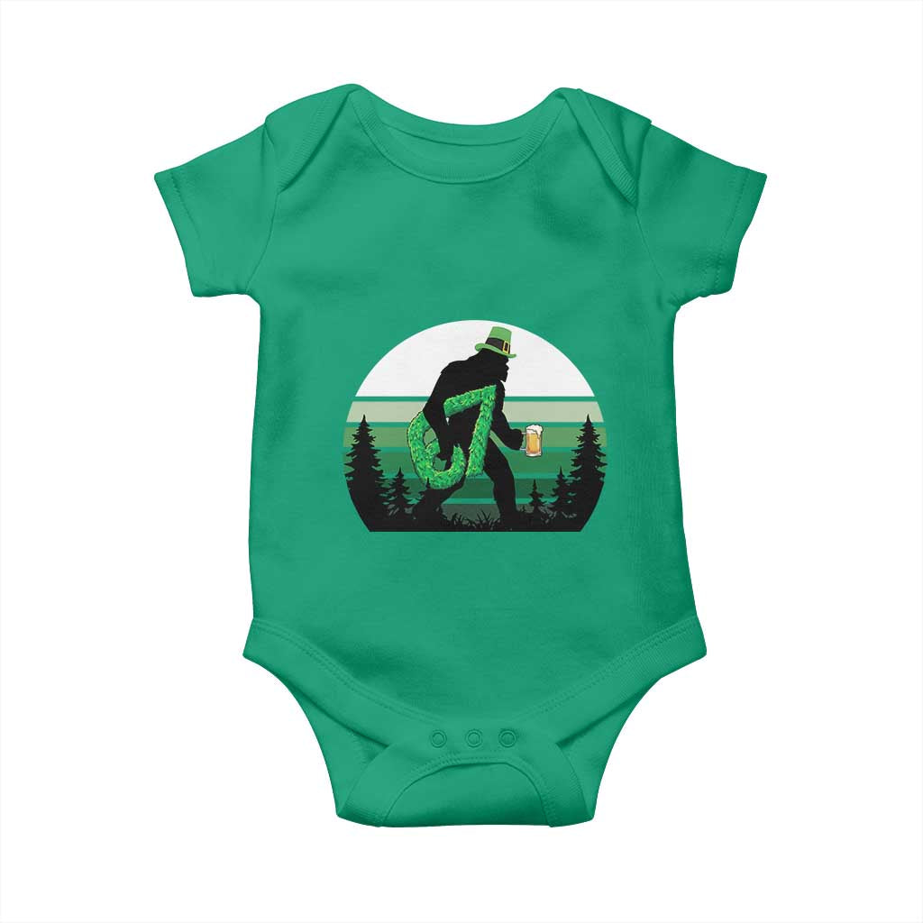 Funny St Patricks Bigfoot Says Six Seven Baby Onesie Gen Z Irish Gift