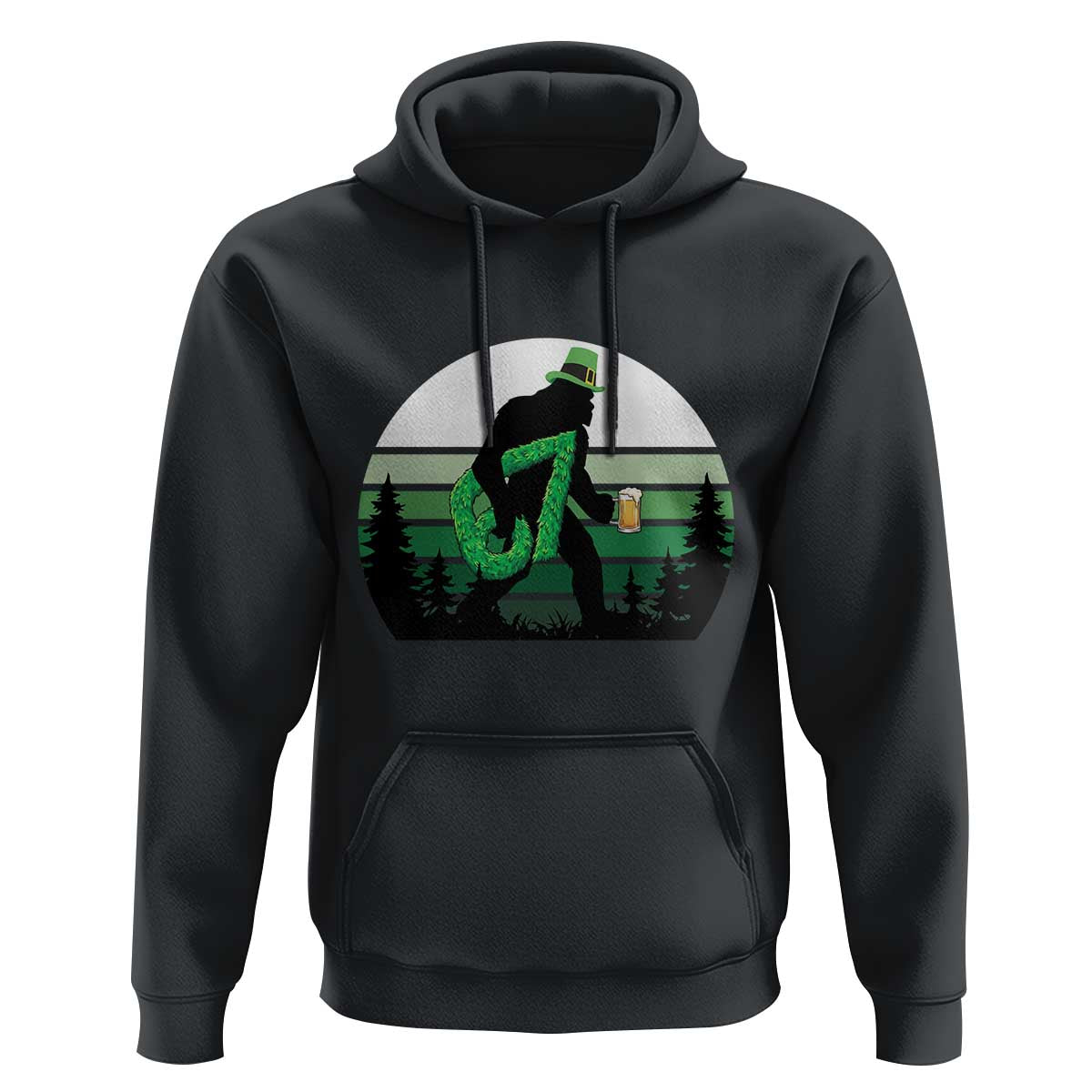 Funny St Patricks Bigfoot Says Six Seven Hoodie Gen Z Irish Gift