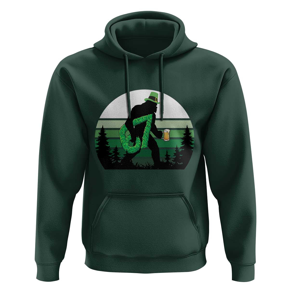 Funny St Patricks Bigfoot Says Six Seven Hoodie Gen Z Irish Gift