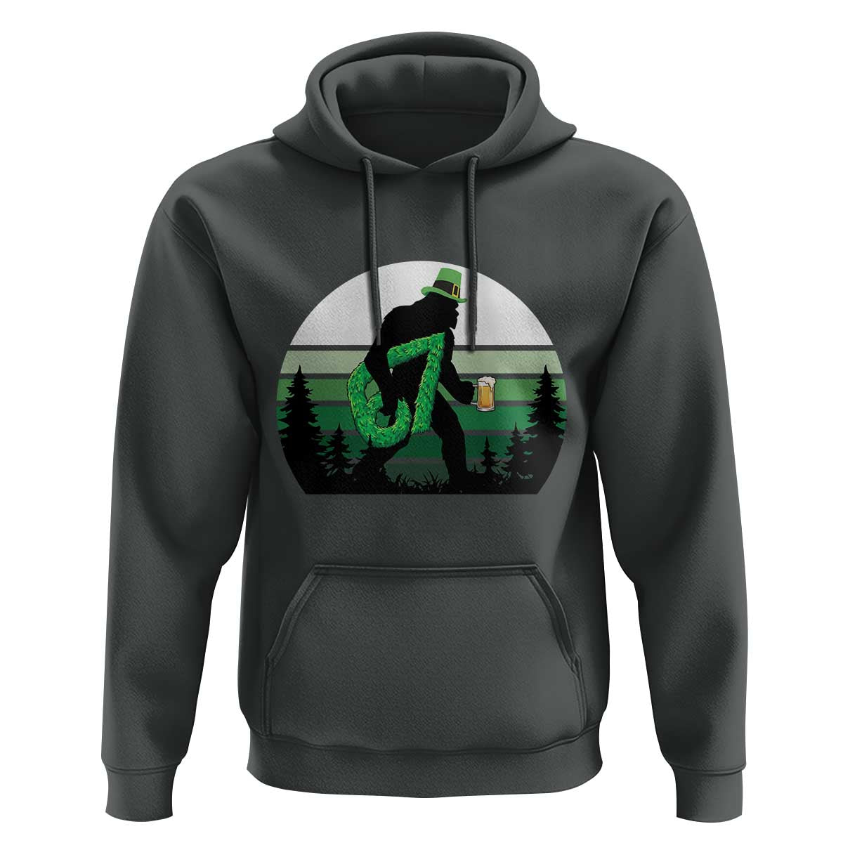 Funny St Patricks Bigfoot Says Six Seven Hoodie Gen Z Irish Gift