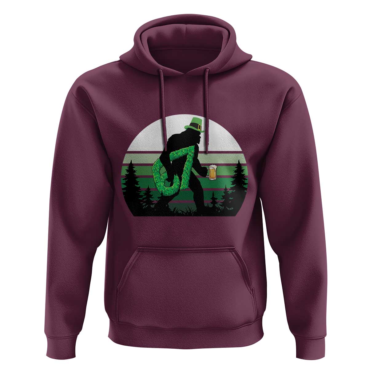 Funny St Patricks Bigfoot Says Six Seven Hoodie Gen Z Irish Gift