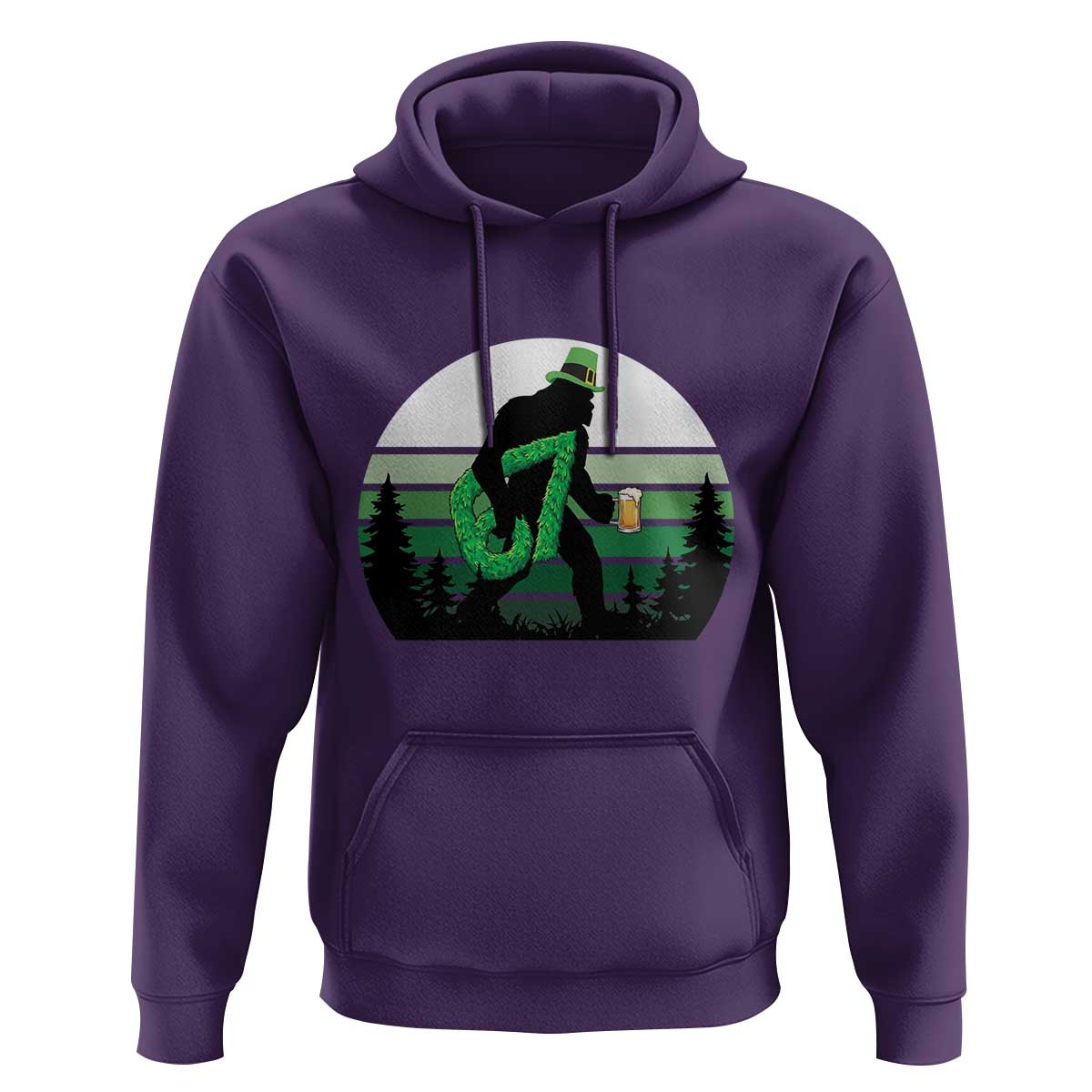 Funny St Patricks Bigfoot Says Six Seven Hoodie Gen Z Irish Gift