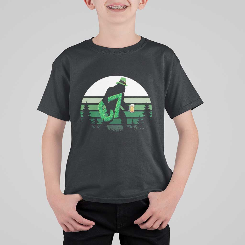 Funny St Patricks Bigfoot Says Six Seven T Shirt For Kid Gen Z Irish Gift