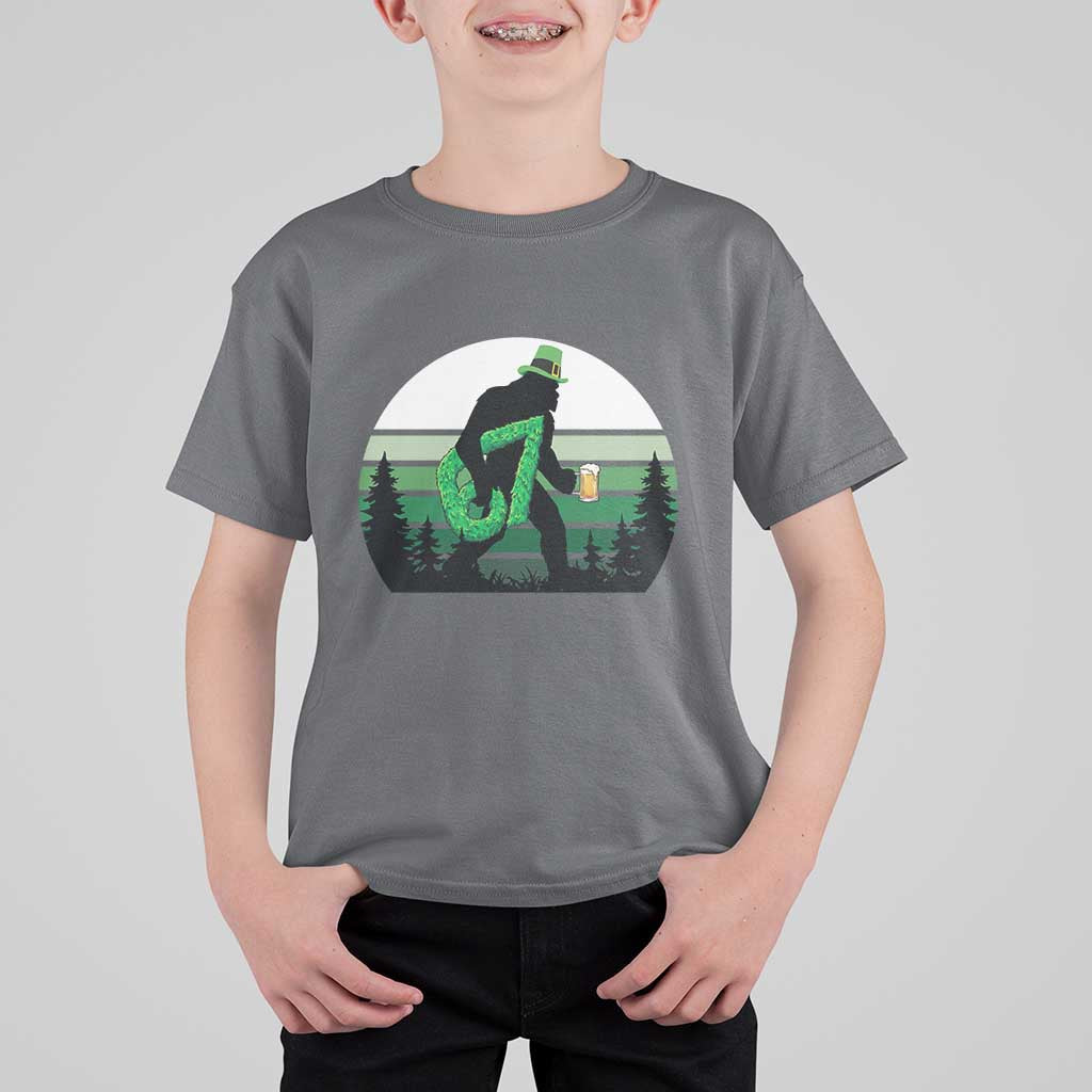 Funny St Patricks Bigfoot Says Six Seven T Shirt For Kid Gen Z Irish Gift