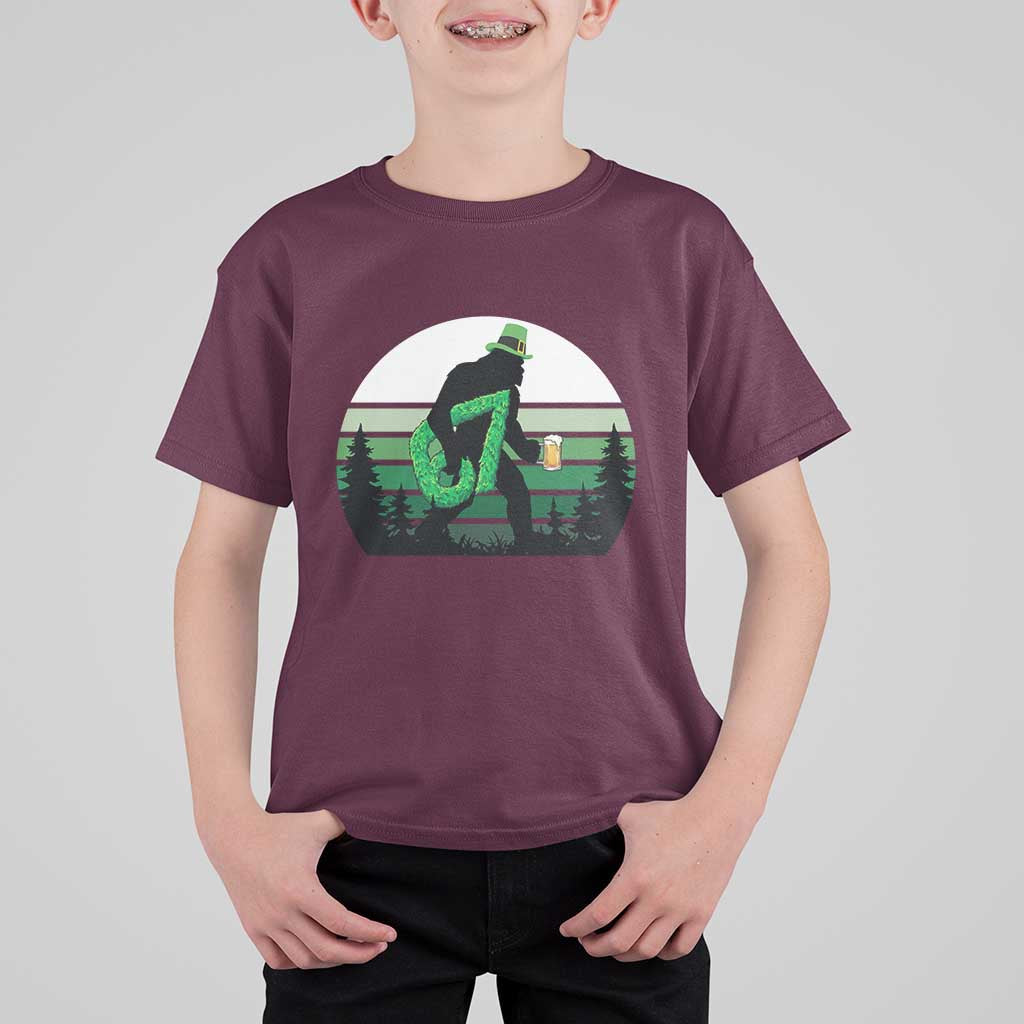 Funny St Patricks Bigfoot Says Six Seven T Shirt For Kid Gen Z Irish Gift