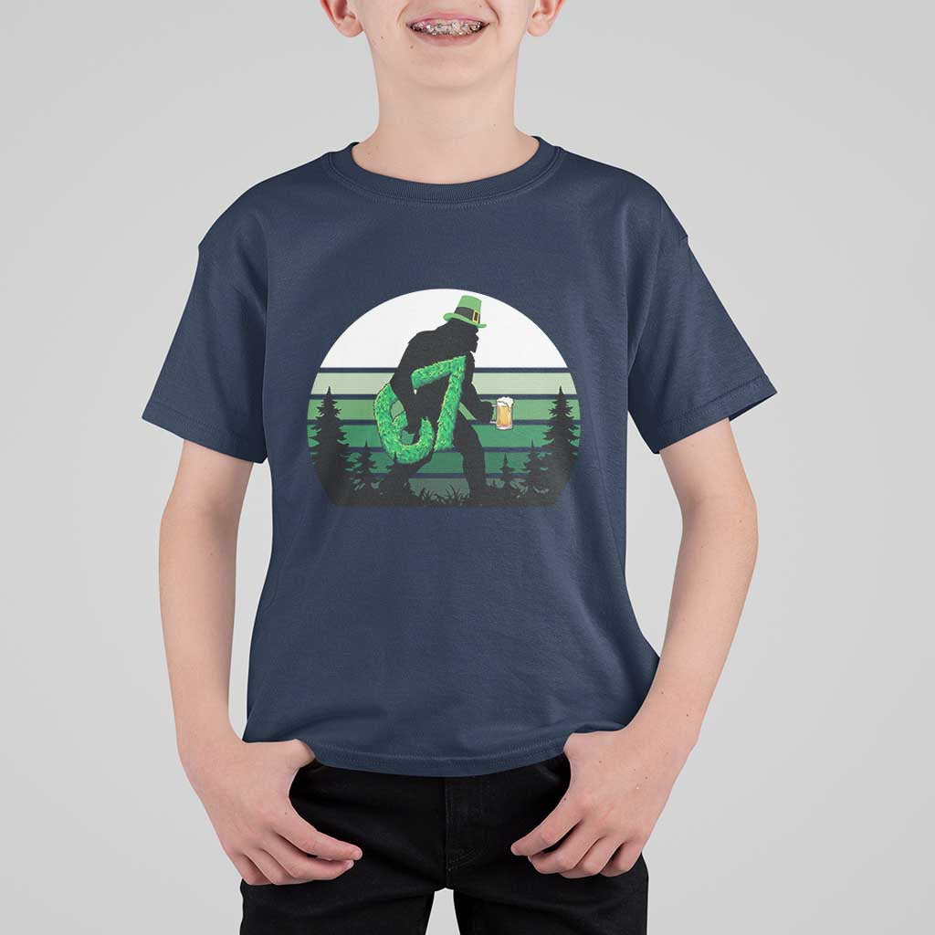 Funny St Patricks Bigfoot Says Six Seven T Shirt For Kid Gen Z Irish Gift