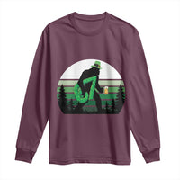 Funny St Patricks Bigfoot Says Six Seven Long Sleeve Shirt Gen Z Irish Gift