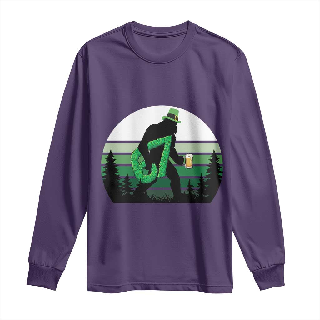 Funny St Patricks Bigfoot Says Six Seven Long Sleeve Shirt Gen Z Irish Gift