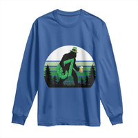 Funny St Patricks Bigfoot Says Six Seven Long Sleeve Shirt Gen Z Irish Gift