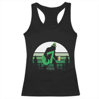 Funny St Patricks Bigfoot Says Six Seven Racerback Tank Top Gen Z Irish Gift
