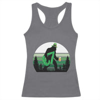 Funny St Patricks Bigfoot Says Six Seven Racerback Tank Top Gen Z Irish Gift