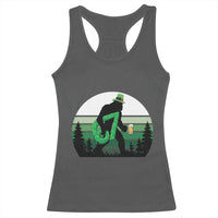 Funny St Patricks Bigfoot Says Six Seven Racerback Tank Top Gen Z Irish Gift