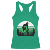 Funny St Patricks Bigfoot Says Six Seven Racerback Tank Top Gen Z Irish Gift