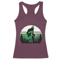 Funny St Patricks Bigfoot Says Six Seven Racerback Tank Top Gen Z Irish Gift