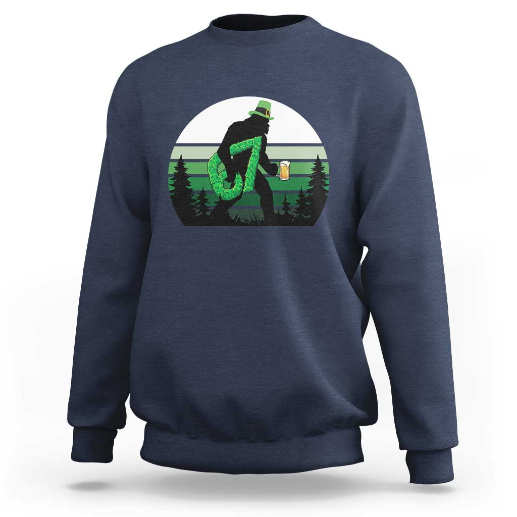 Funny St Patricks Bigfoot Says Six Seven Sweatshirt Gen Z Irish Gift