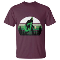 Funny St Patricks Bigfoot Says Six Seven T Shirt Gen Z Irish Gift